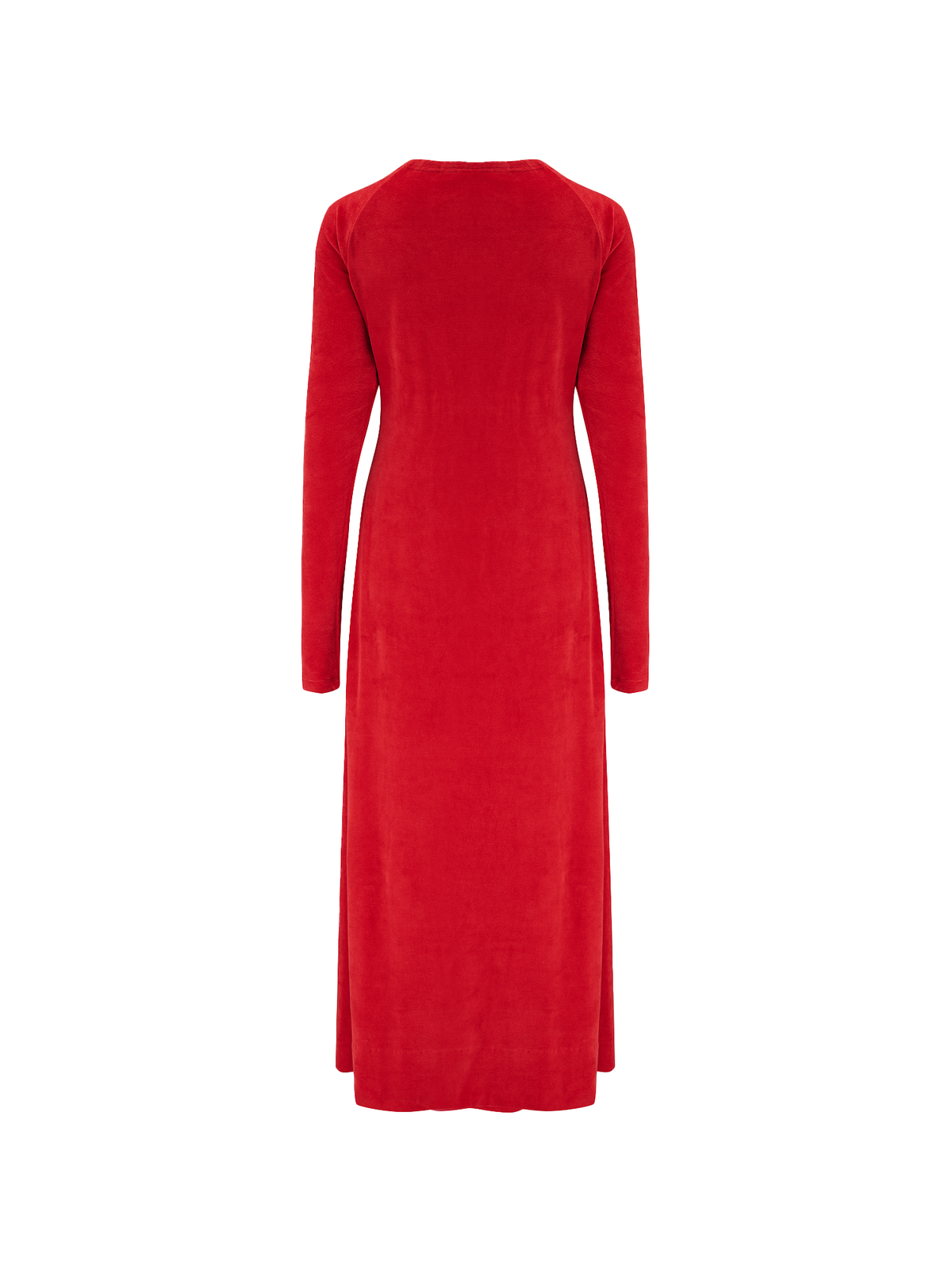 Organic Velour Dress in red