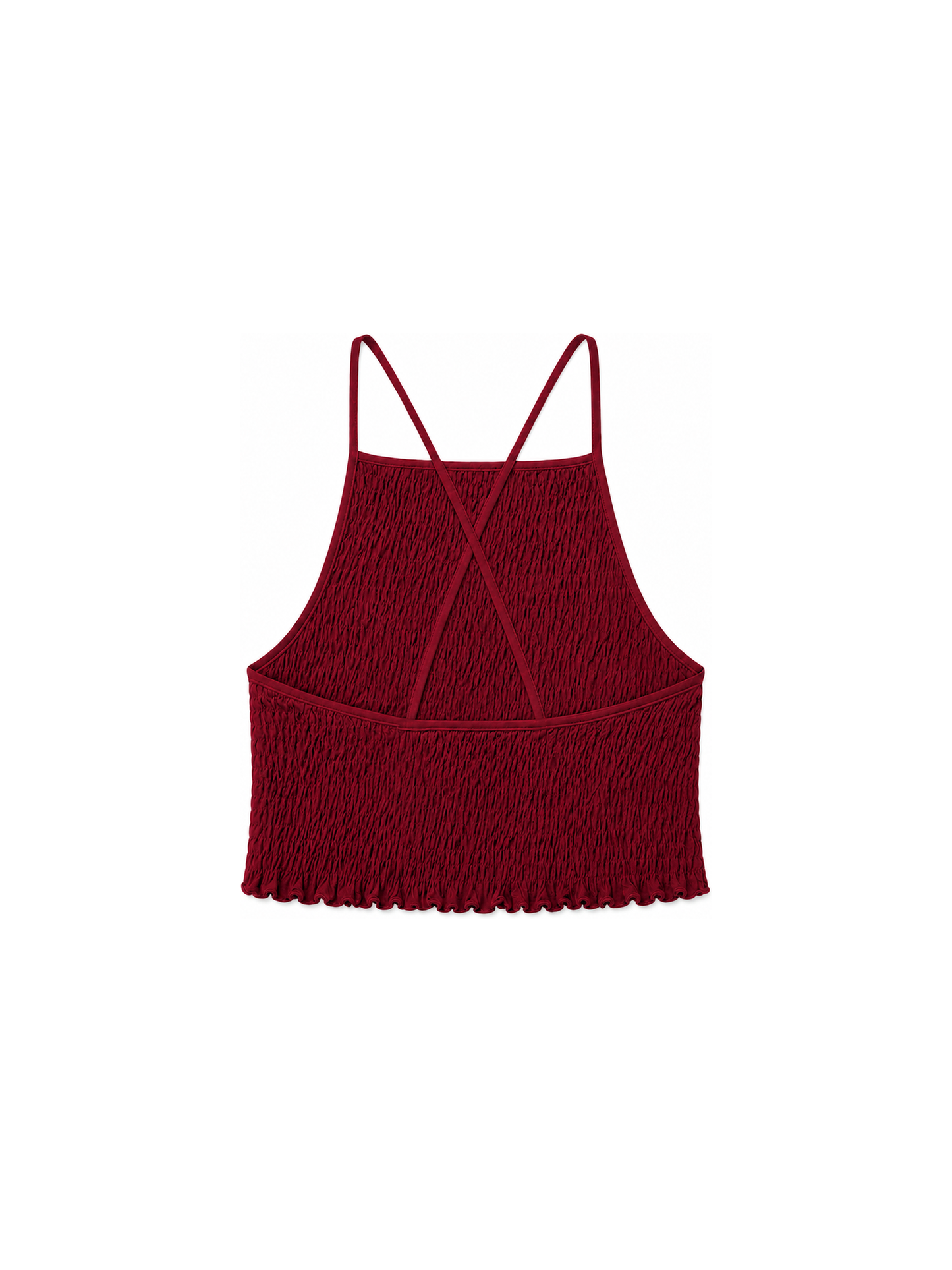 Modal Smocked Top in berry, back view