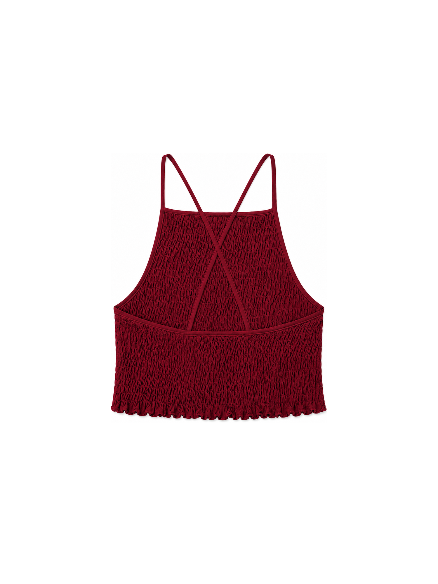 Modal Smocked Top in berry, back view