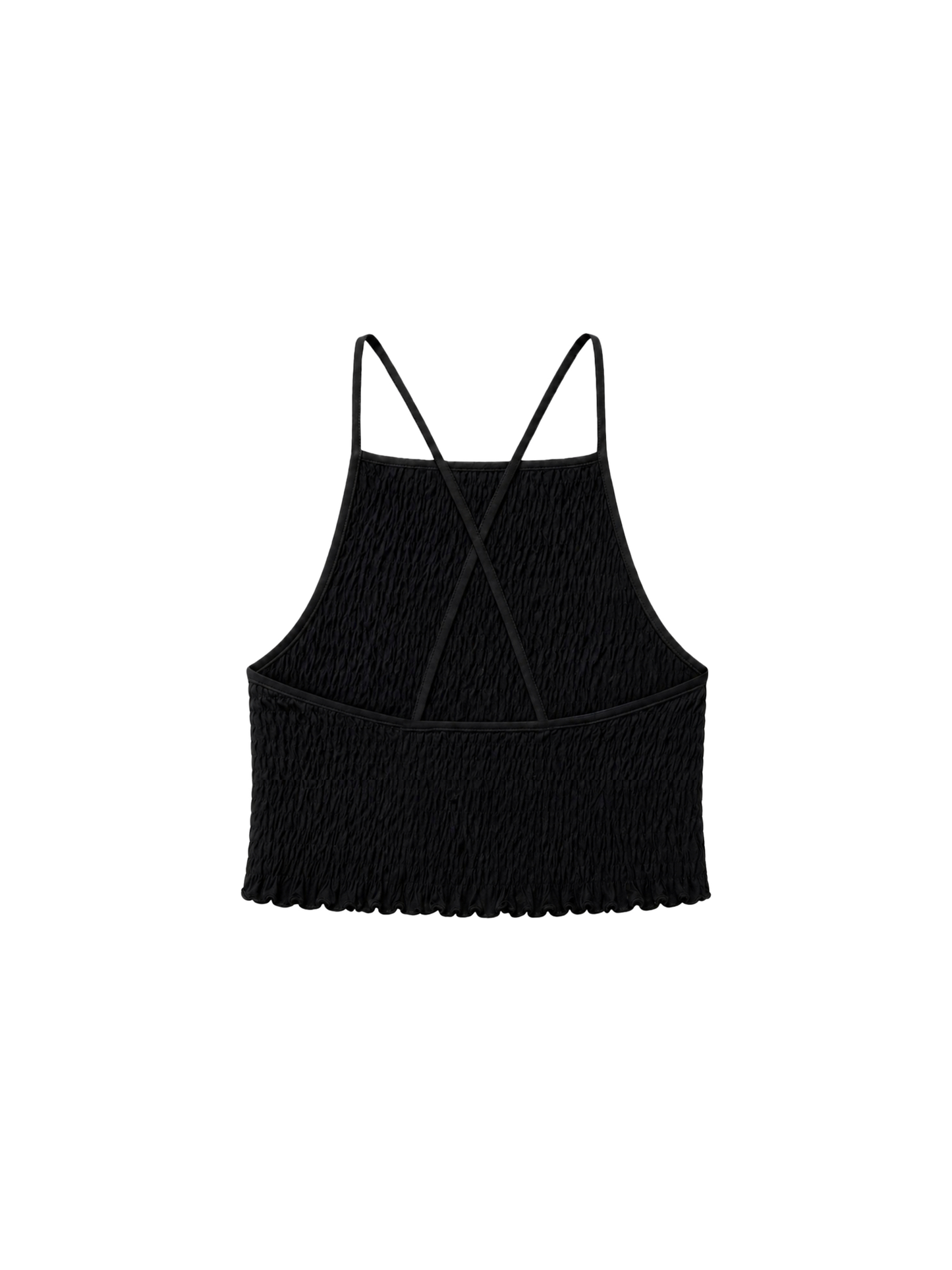 Modal Smocked Top in black, back view