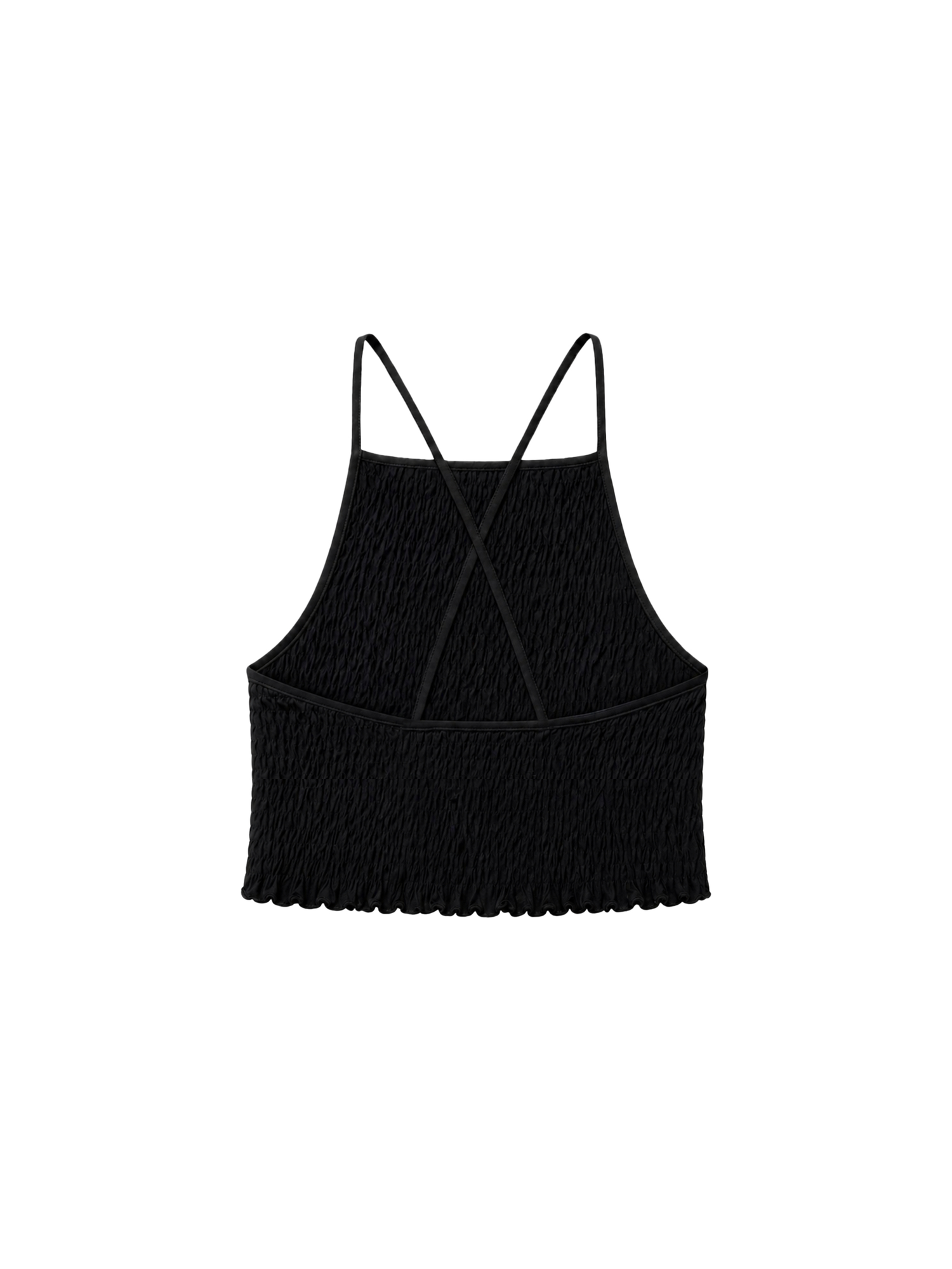 Modal Smocked Top in black, back view