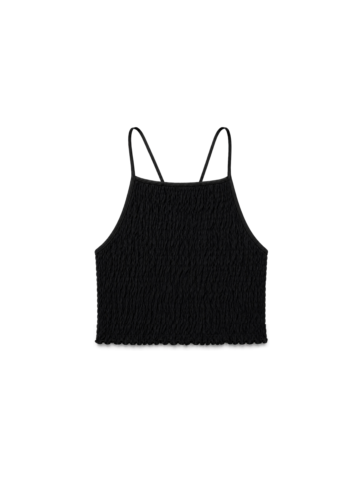 Modal Smocked Top in black, front view