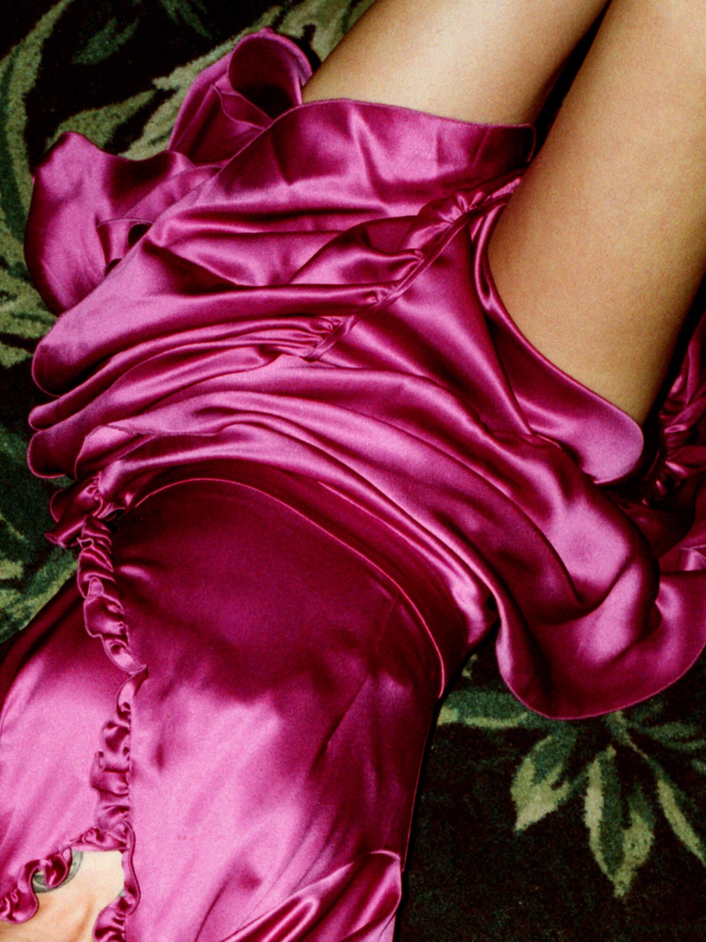 woman wearing The Wrap Dress 2.0 in grape mid body shot