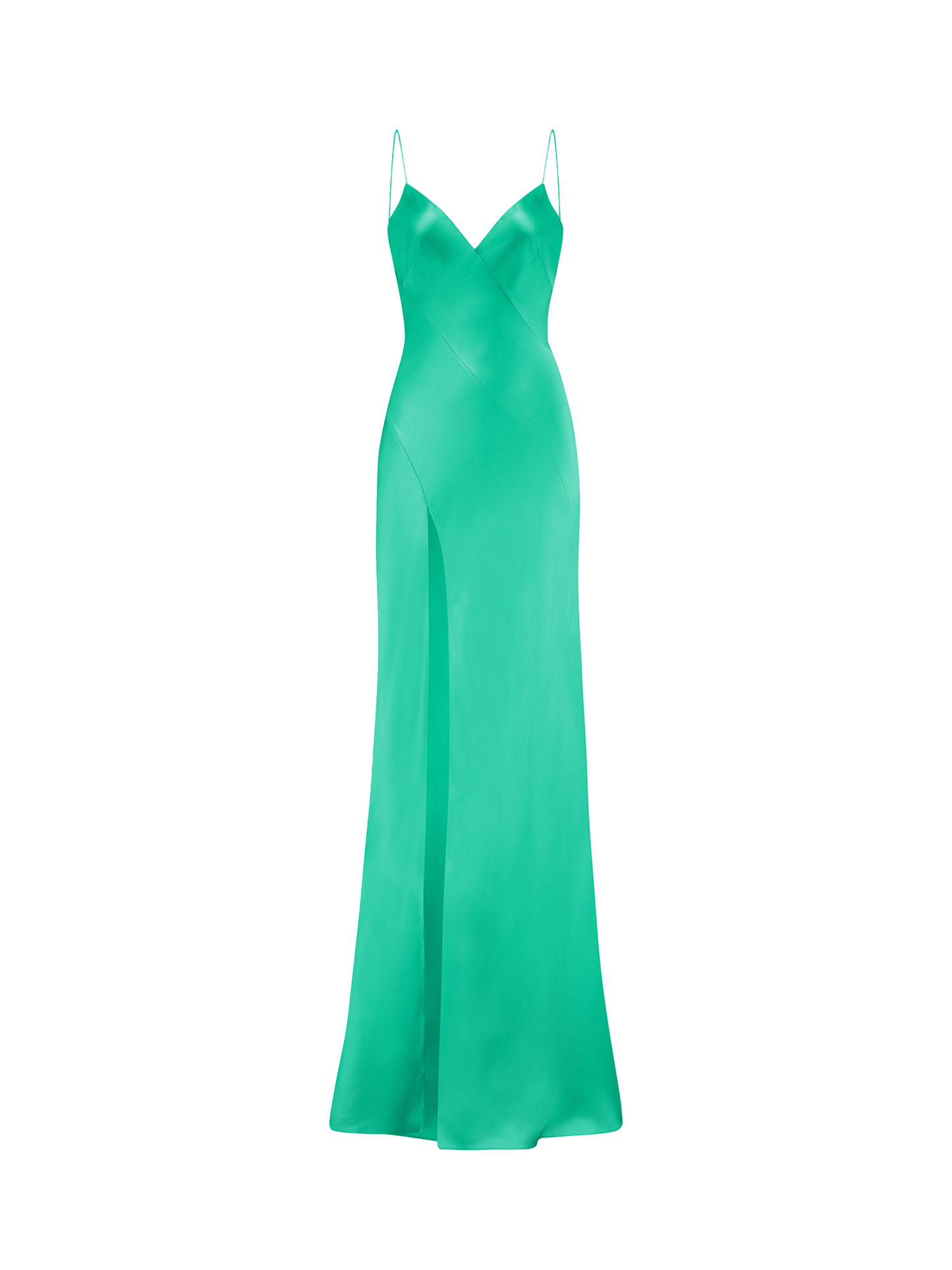 The Slip Dress in mint green, front view