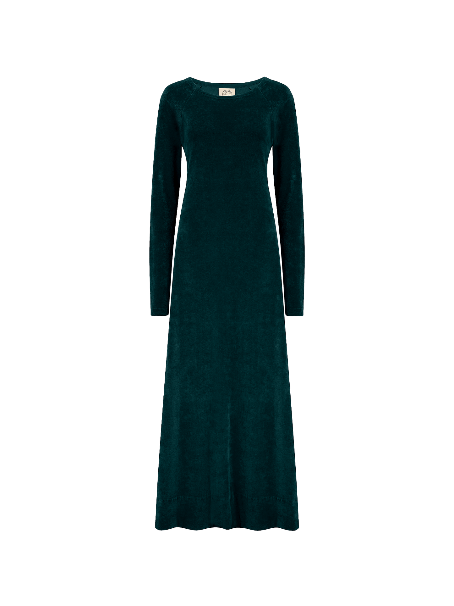 Organic Velour Dress in green