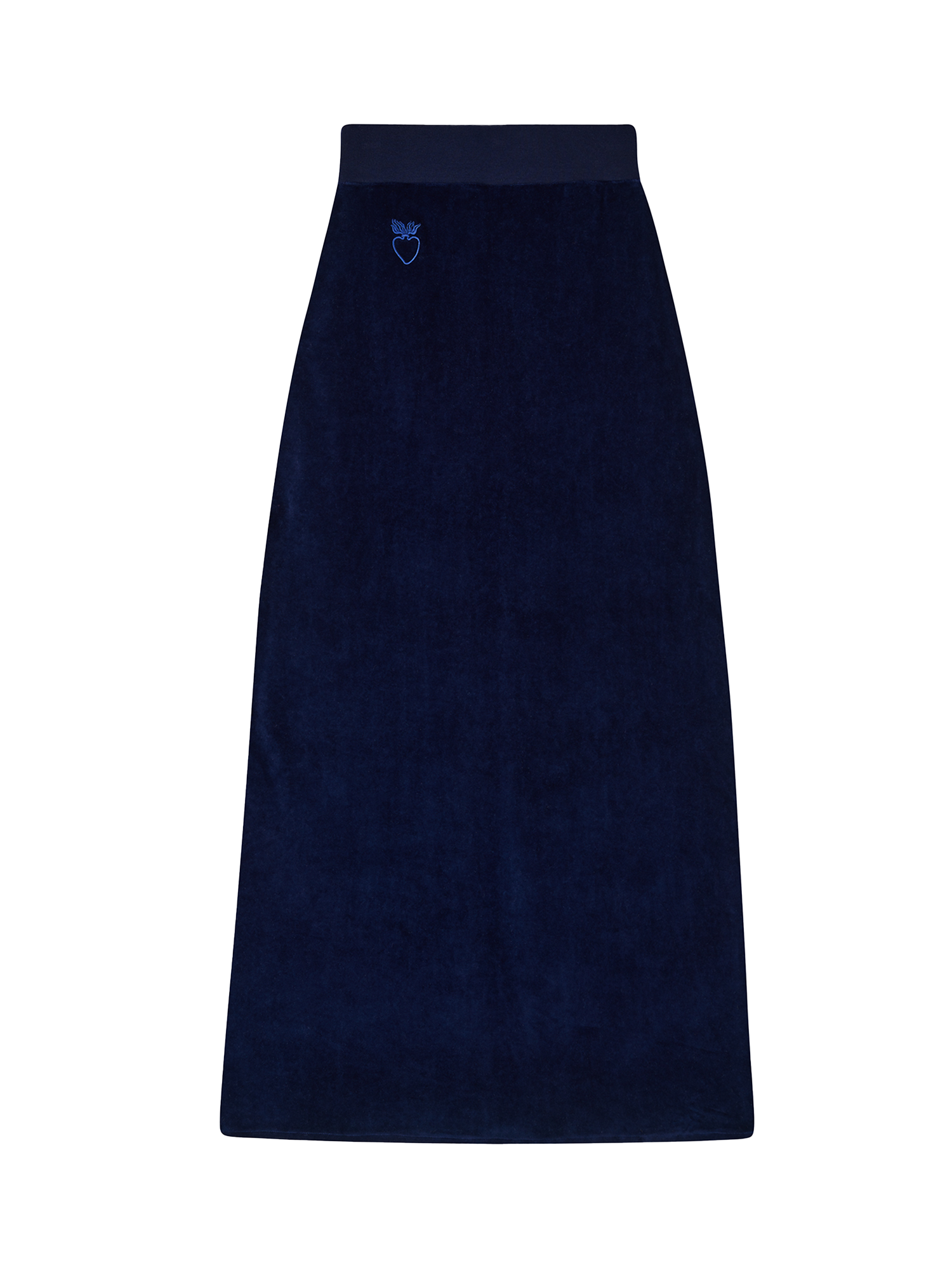 Heavy Velour A-line Skirt in midnight blue