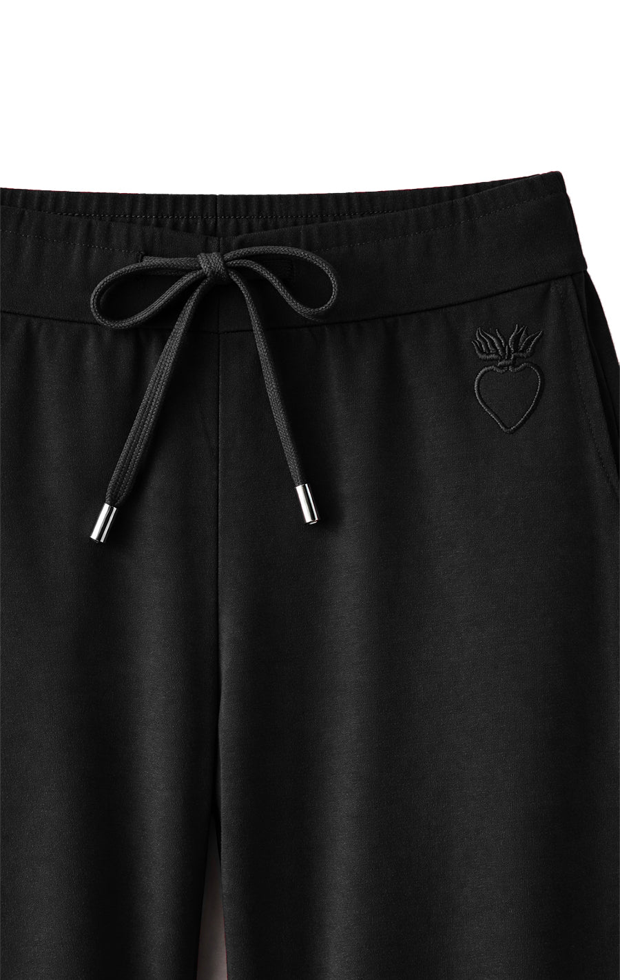 Modal Trousers in black, close up front view
