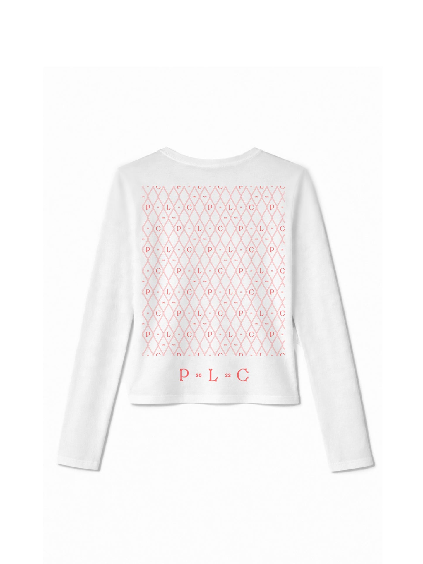 Modal Long-Sleeve top in white with print, back view