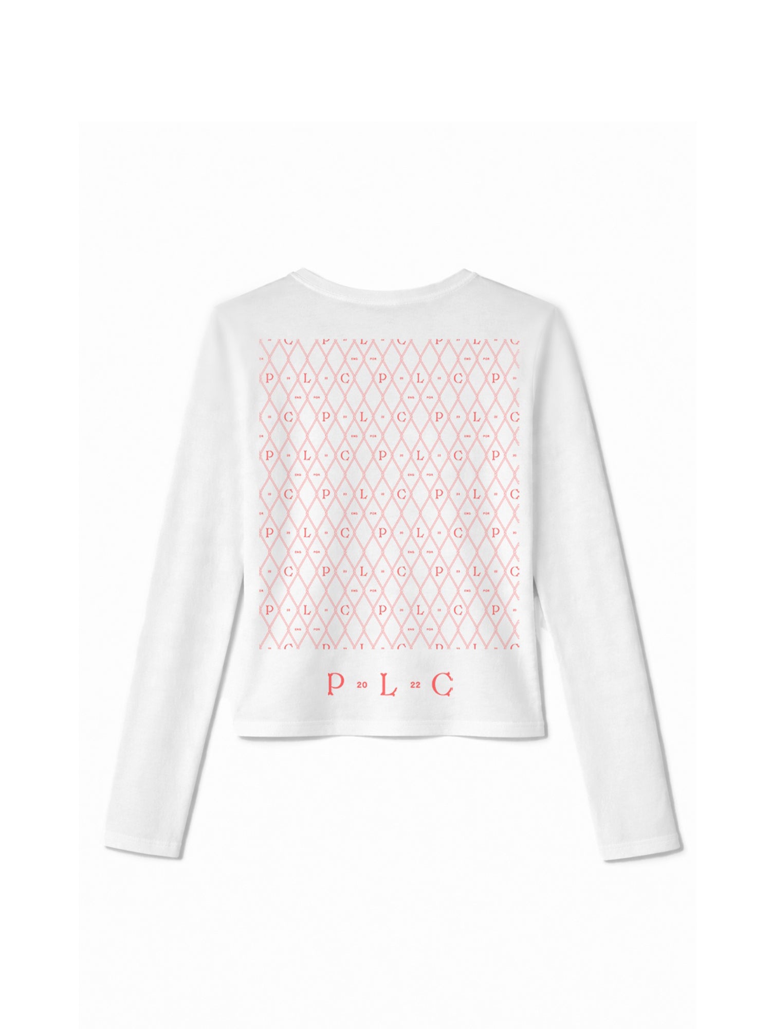 Modal Long-Sleeve top in white with print, back view