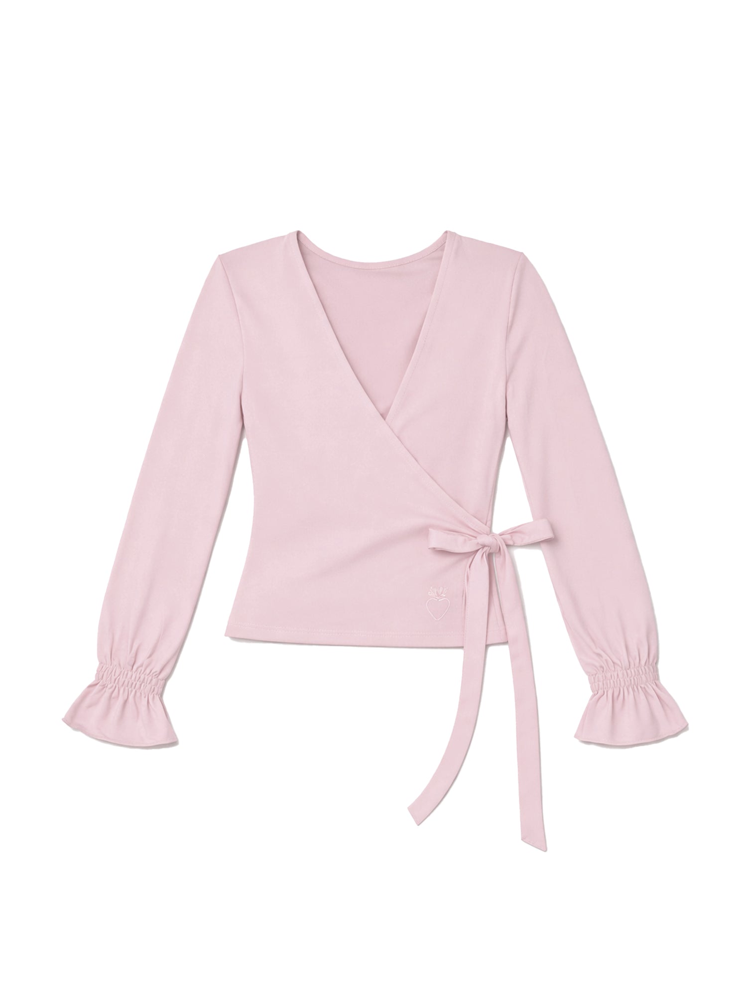 Modal Long-Sleeve Wrap top in pink vintage rose
