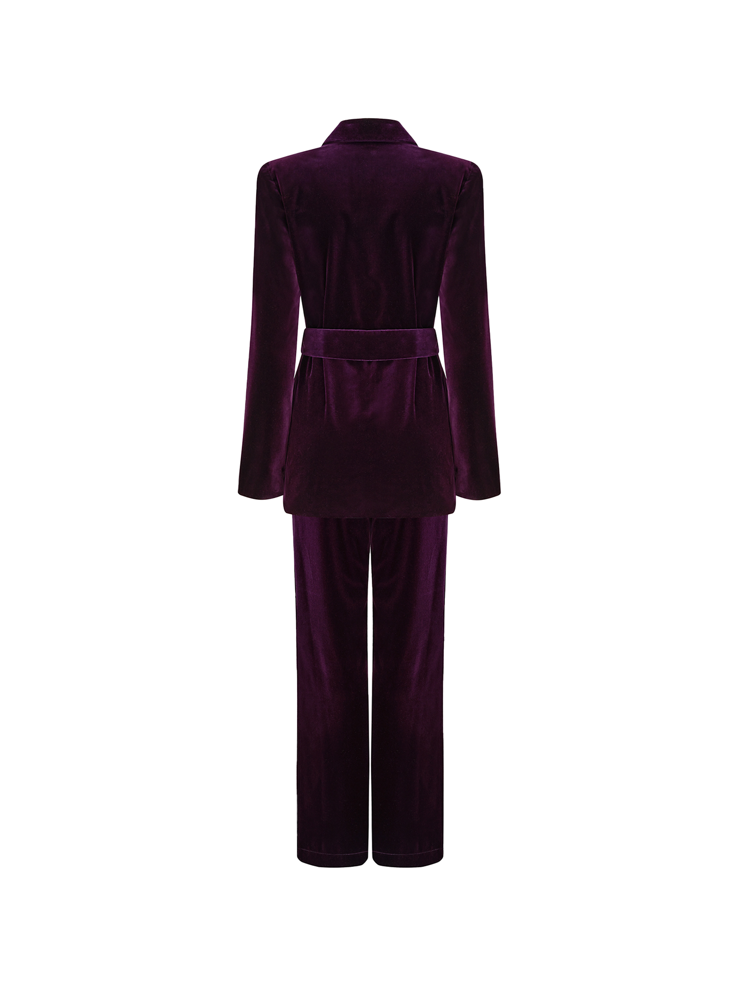 Cotton Velvet All-Day Suit in purple, back view