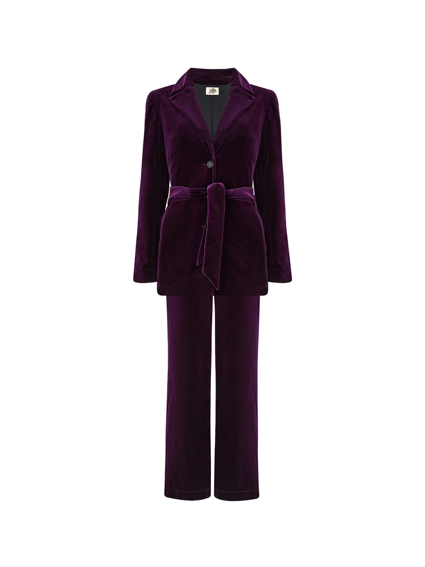 Cotton Velvet All-Day Suit in purple, front view