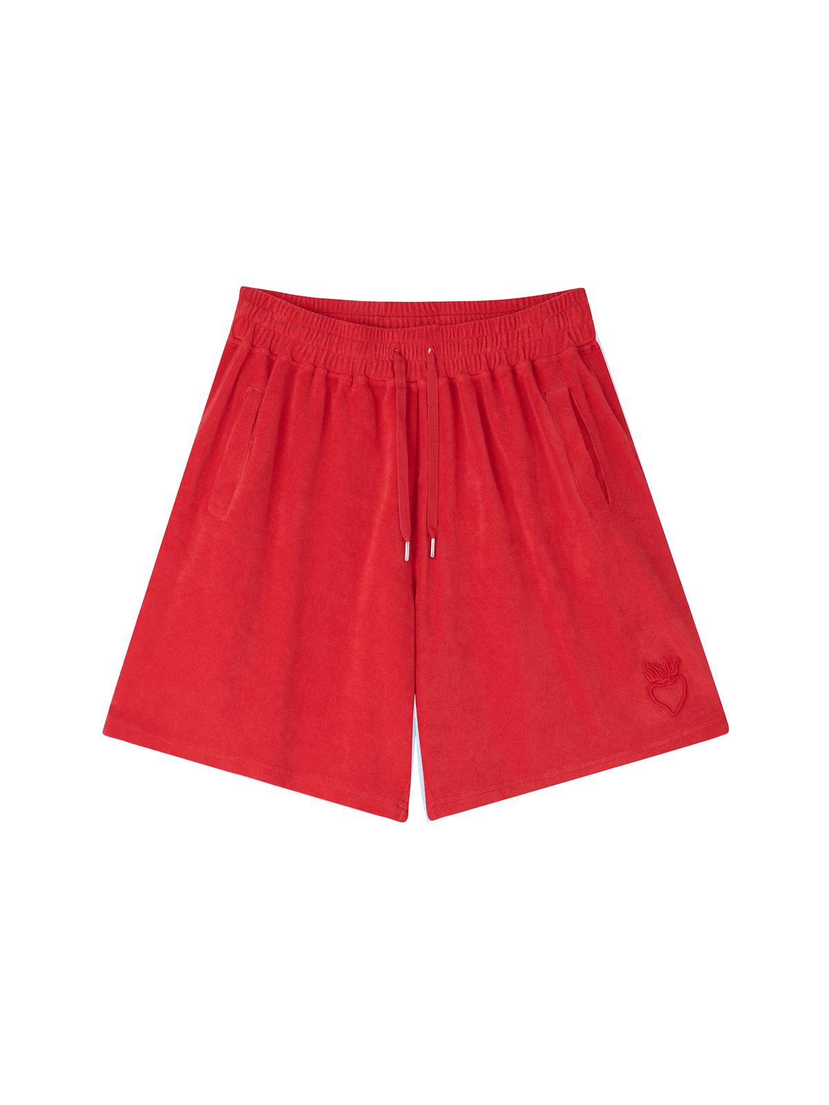 Organic Terry Shorts in lucky red