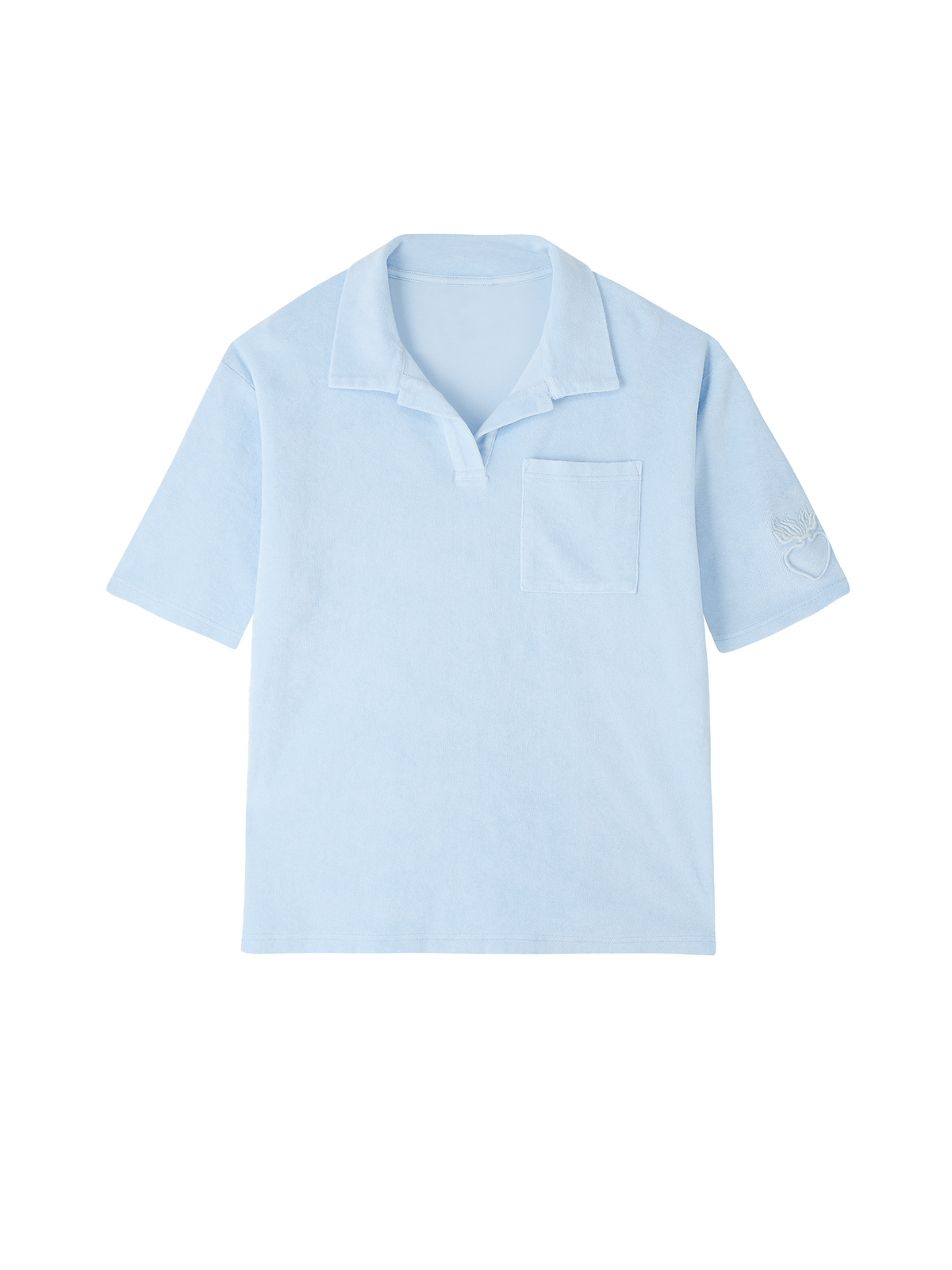 Organic Terry Polo in sky blue